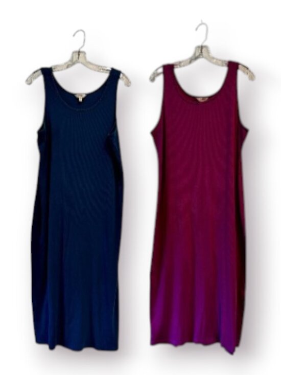 Terra & Sky Dresses & Skirts - Terra & Sky Ribbed Tank Dress Bundle Lot of 2 - Teal & Magenta Plus Size 0X 14W